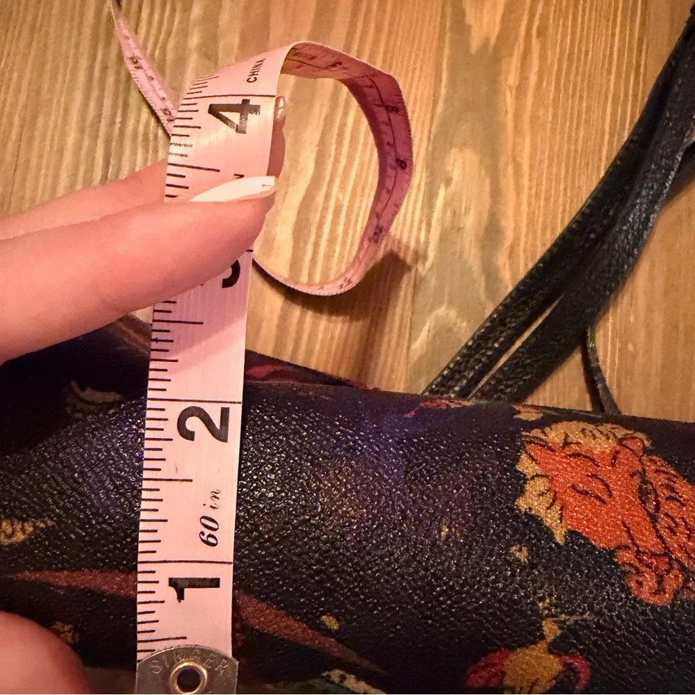 Piero Guidi Magic Circus print crossbody bag embossed fabric with leather trim